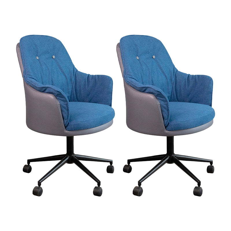 Modern Armless Office Chair No Distressing Ergonomic Chair with Wheels