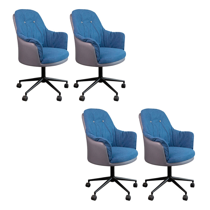 Modern Armless Office Chair No Distressing Ergonomic Chair with Wheels