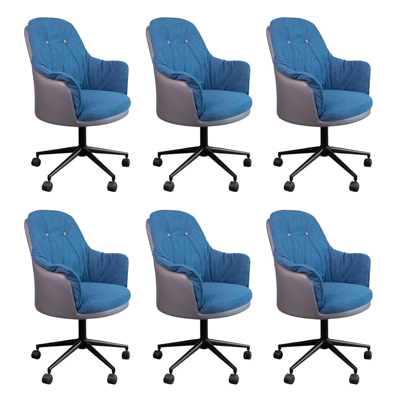 Modern Armless Office Chair No Distressing Ergonomic Chair with Wheels