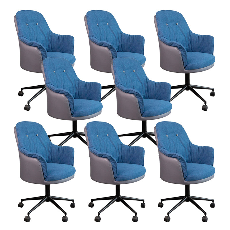 Modern Armless Office Chair No Distressing Ergonomic Chair with Wheels