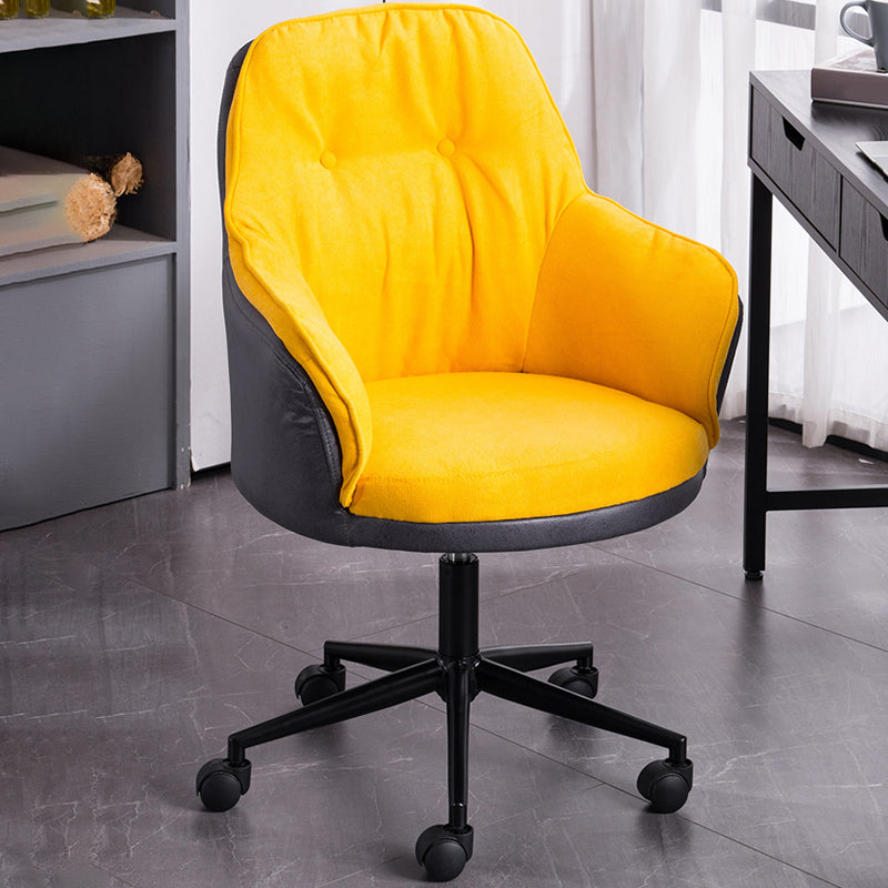 Modern Armless Office Chair No Distressing Ergonomic Chair with Wheels