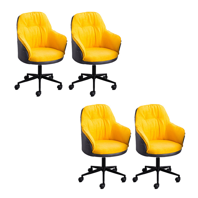 Modern Armless Office Chair No Distressing Ergonomic Chair with Wheels