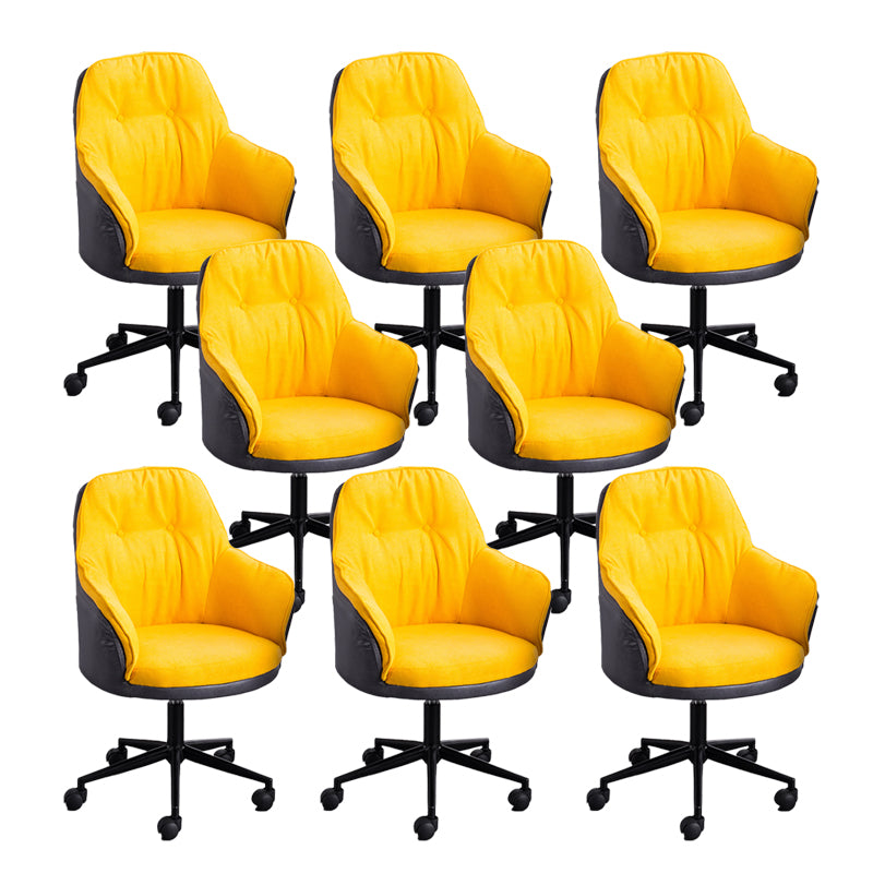 Modern Armless Office Chair No Distressing Ergonomic Chair with Wheels