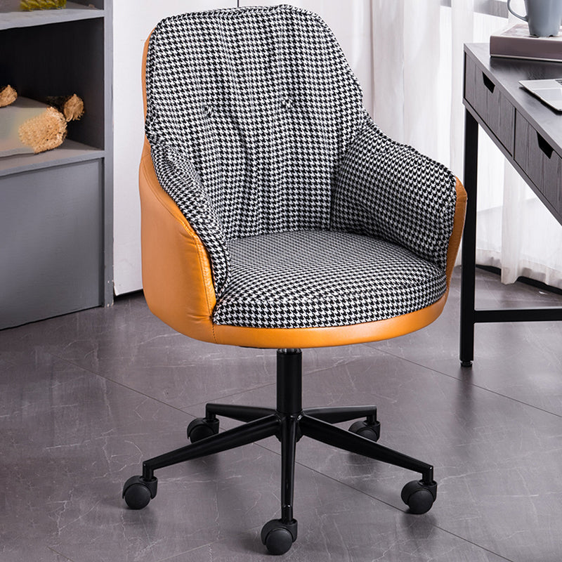 Modern Armless Office Chair No Distressing Ergonomic Chair with Wheels