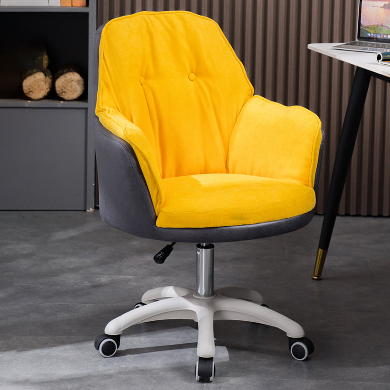 Modern Armless Office Chair No Distressing Ergonomic Chair with Wheels