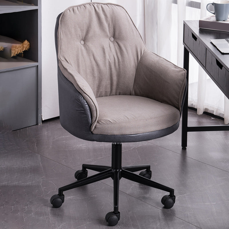 Modern Armless Office Chair No Distressing Ergonomic Chair with Wheels