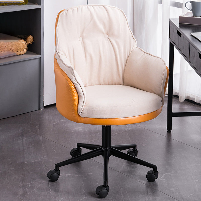 Modern Armless Office Chair No Distressing Ergonomic Chair with Wheels