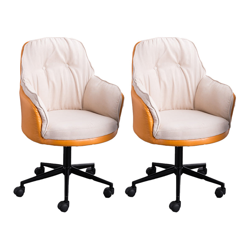 Modern Armless Office Chair No Distressing Ergonomic Chair with Wheels