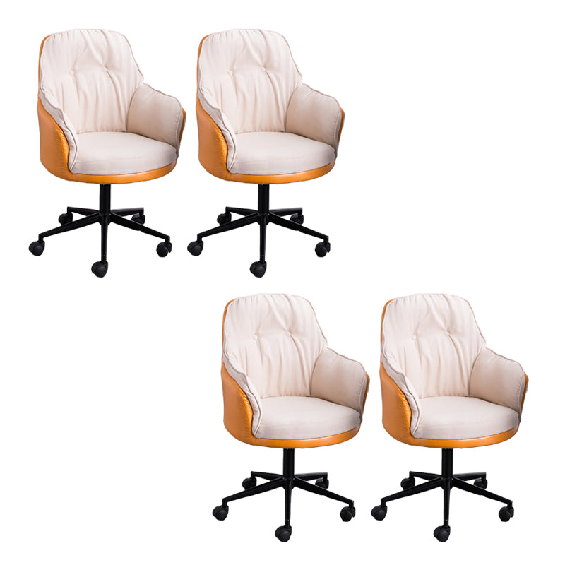 Modern Armless Office Chair No Distressing Ergonomic Chair with Wheels