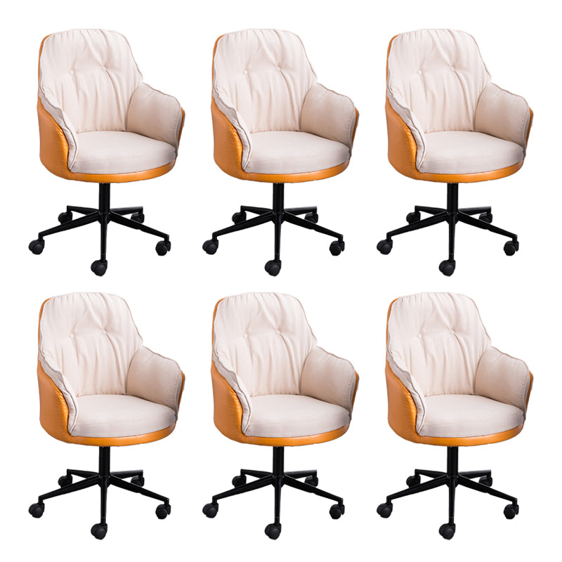 Modern Armless Office Chair No Distressing Ergonomic Chair with Wheels