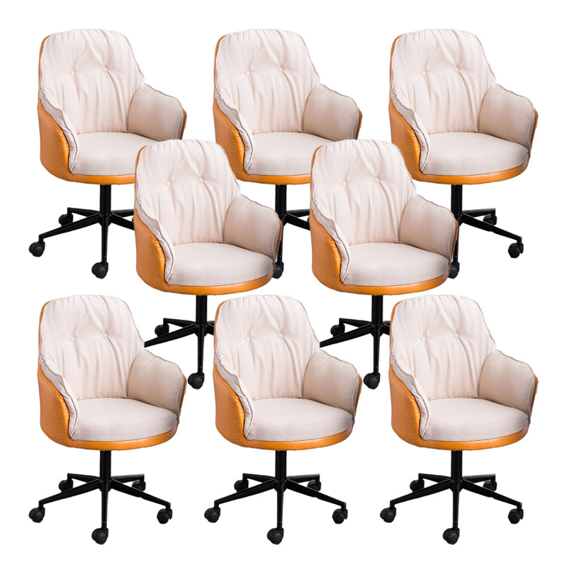 Modern Armless Office Chair No Distressing Ergonomic Chair with Wheels