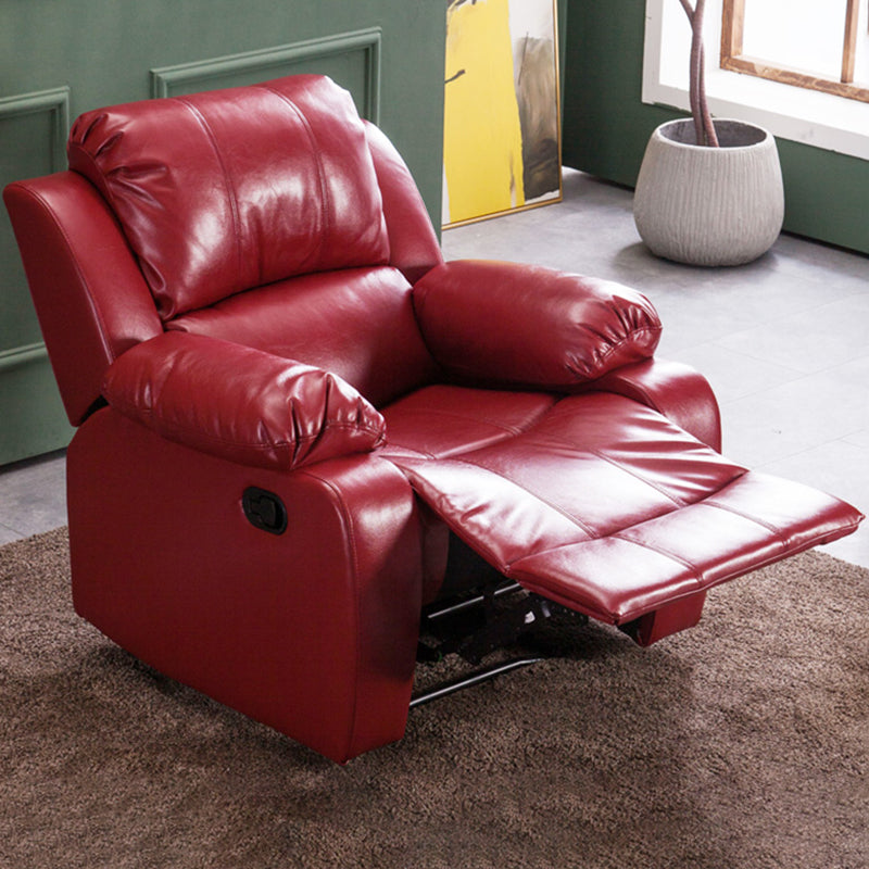 Contemporary Home Theater Recliner Metal Solid Color Manual-Push Botton