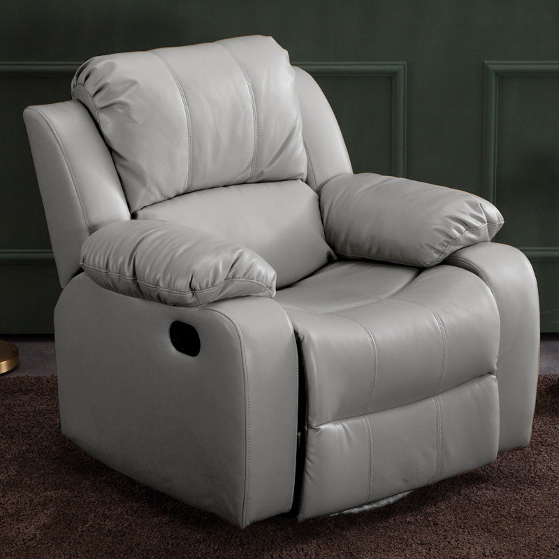 Contemporary Home Theater Recliner Metal Solid Color Manual-Push Botton