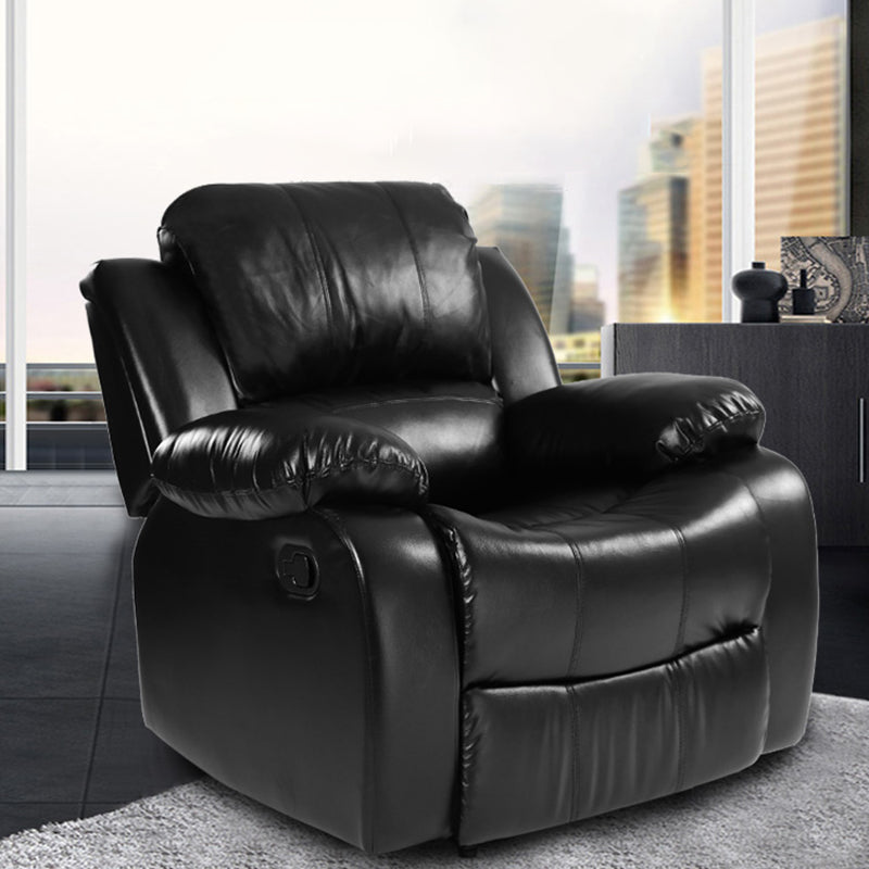 Contemporary Home Theater Recliner Metal Solid Color Manual-Push Botton