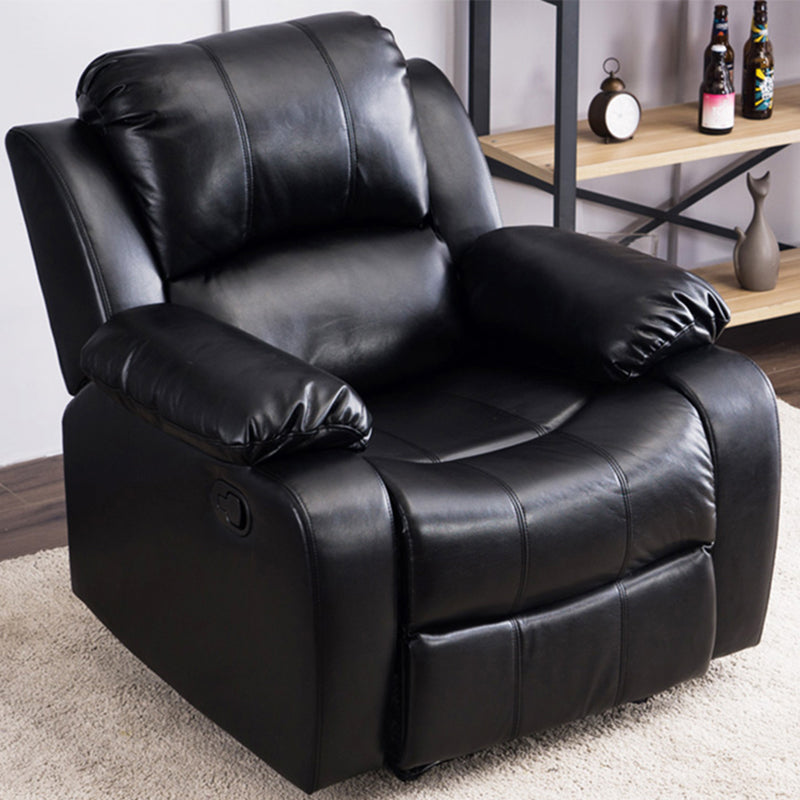 Contemporary Home Theater Recliner Metal Solid Color Manual-Push Botton