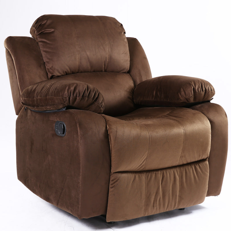 Contemporary Home Theater Recliner Metal Solid Color Manual-Push Botton