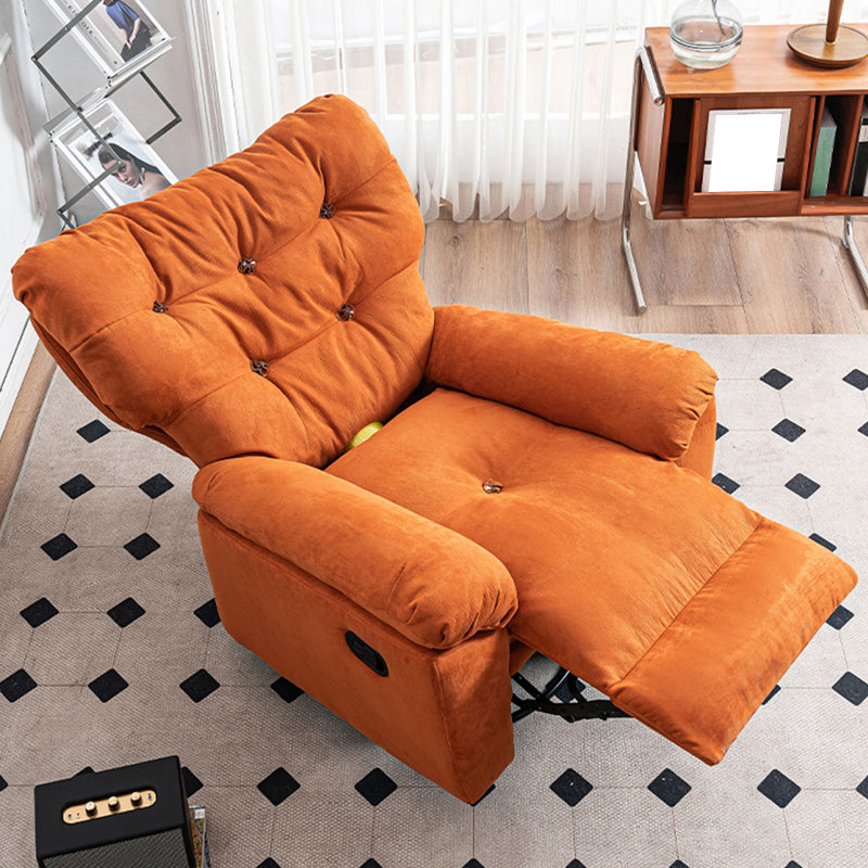 Swivel Rocker Standard Recliner Solid Color Tufted Back Recliner Chair