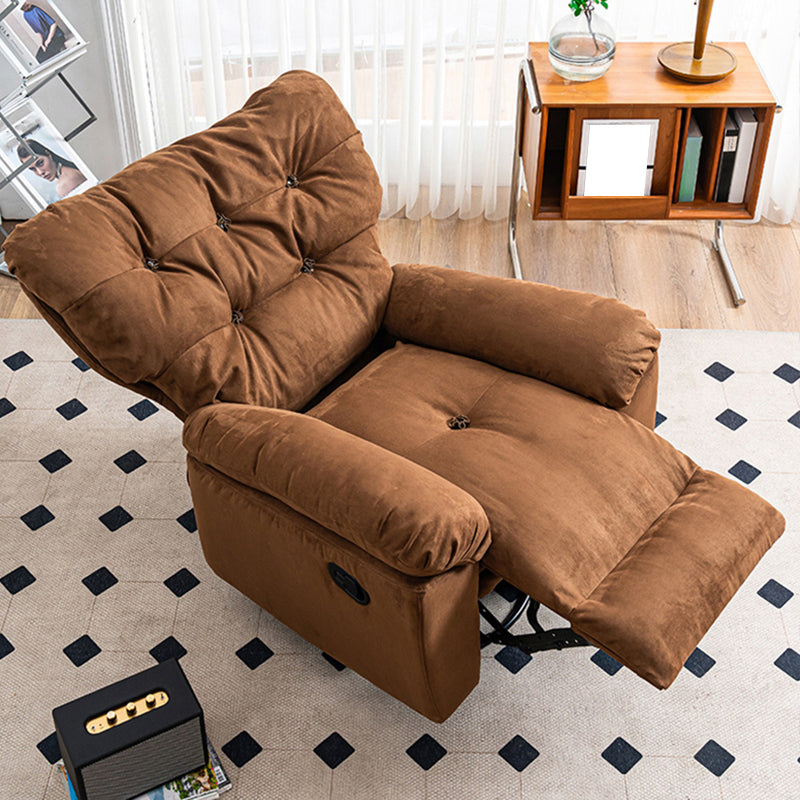 Swivel Rocker Standard Recliner Solid Color Tufted Back Recliner Chair