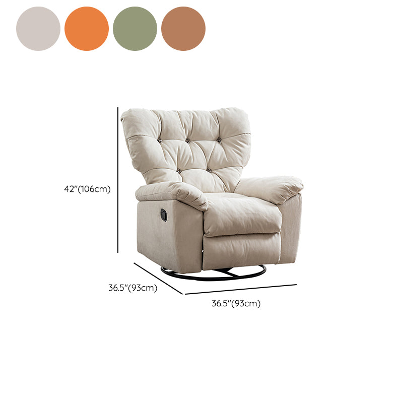 Swivel Rocker Standard Recliner Solid Color Tufted Back Recliner Chair