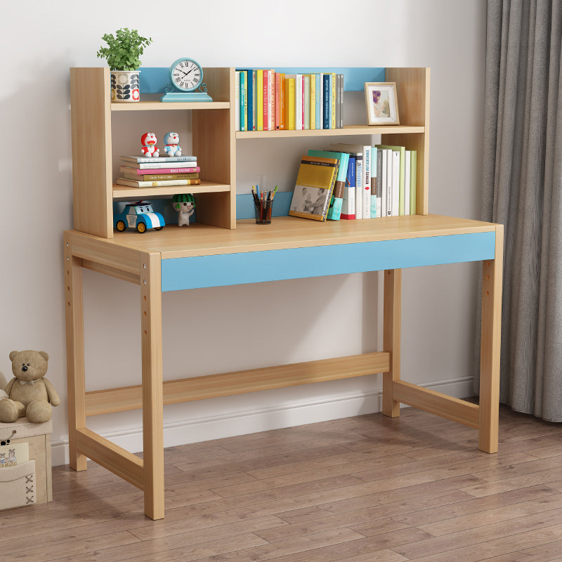 Modern Natural Children's Desk with Storage Shelves and 2 Drawers