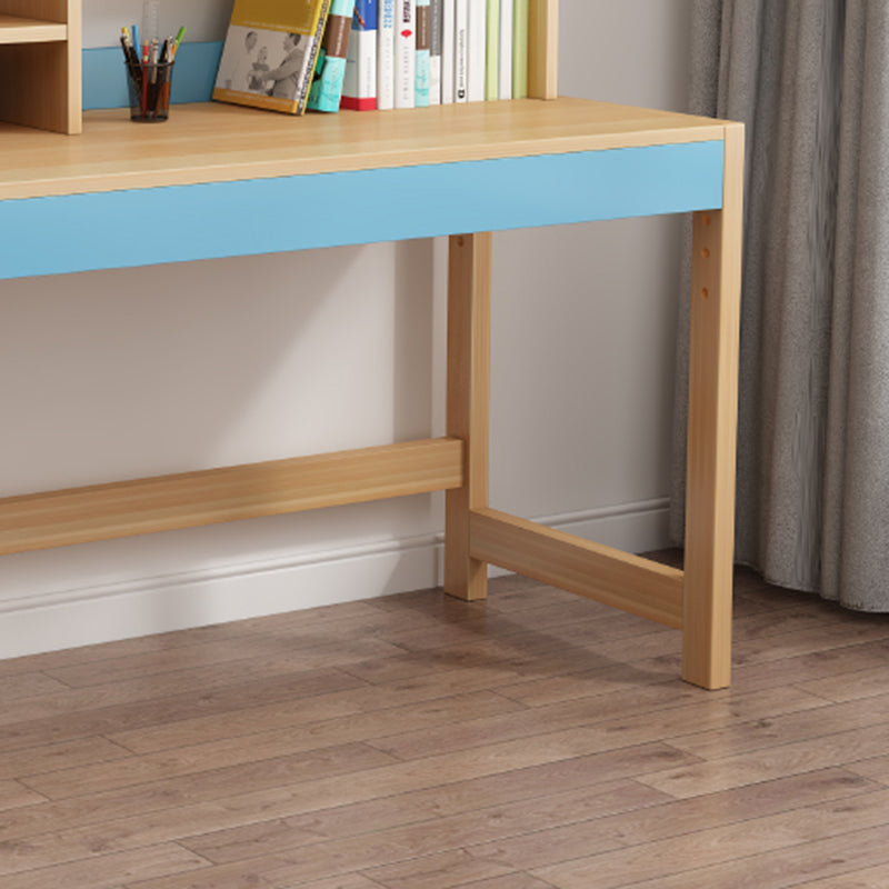 Modern Natural Children's Desk with Storage Shelves and 2 Drawers