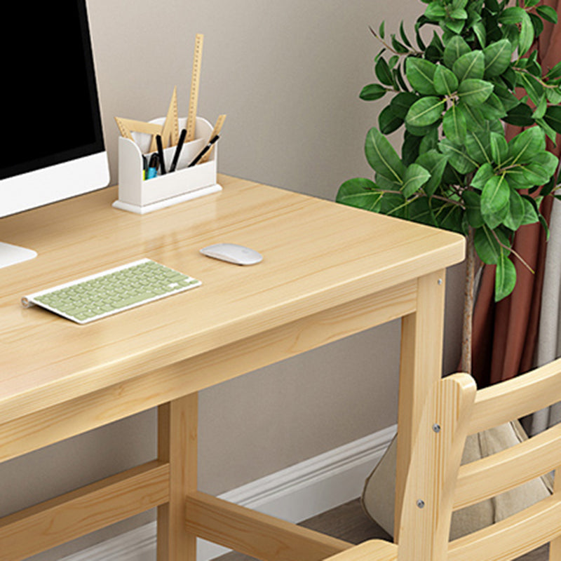 Modern Natural Children's Desk with Rectangle Top in Solid Wood