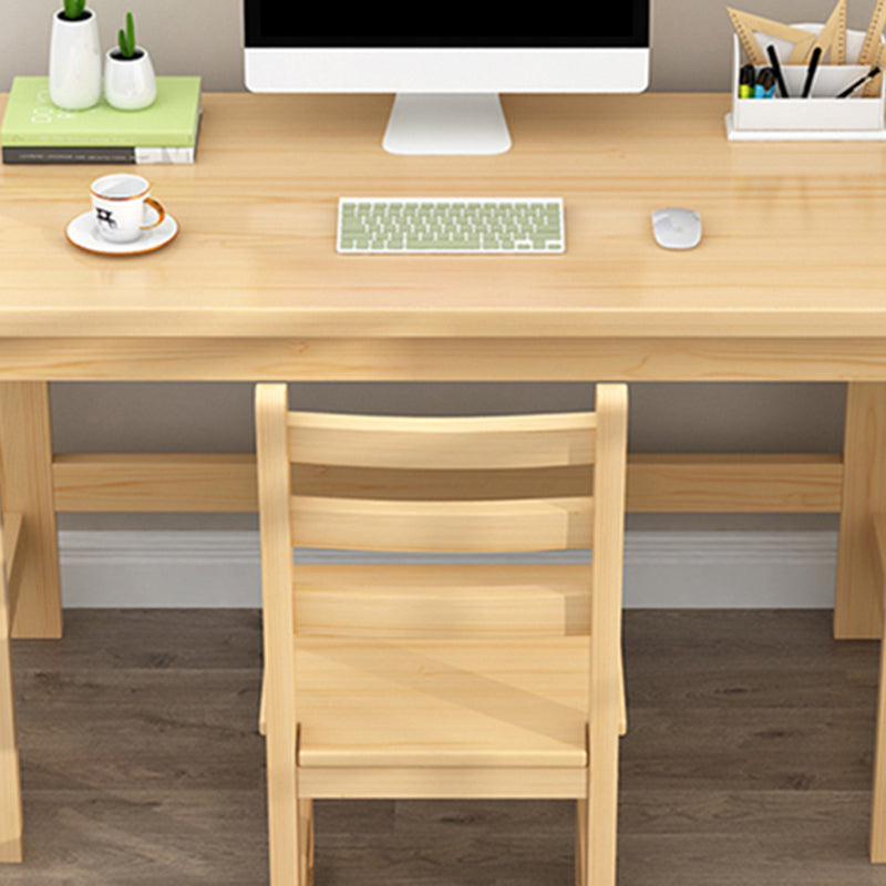 Modern Natural Children's Desk with Rectangle Top in Solid Wood