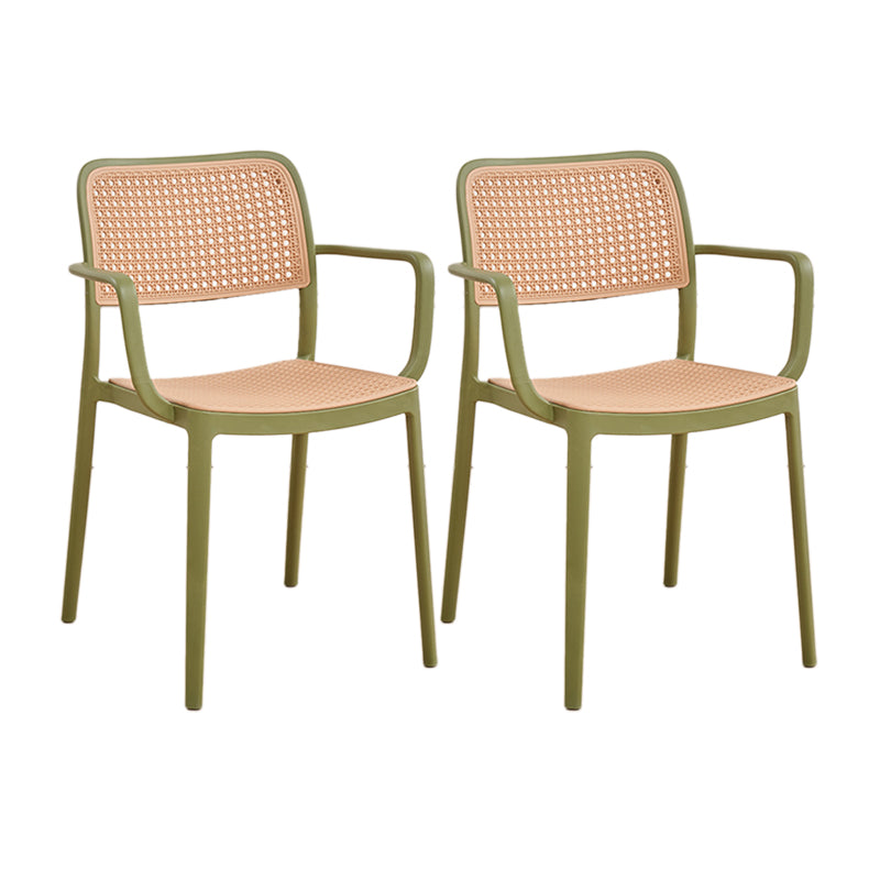 Stacking Outdoors Dining Chairs Tropical Plastic Patio Dining Chair