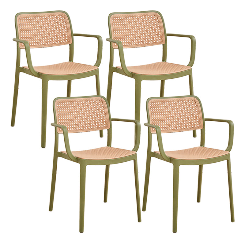 Stacking Outdoors Dining Chairs Tropical Plastic Patio Dining Chair