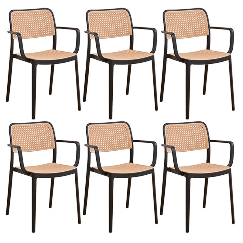 Stacking Outdoors Dining Chairs Tropical Plastic Patio Dining Chair