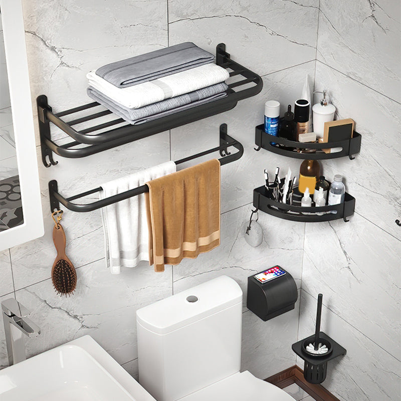 Modern Bathroom Hardware Set Matte Black Metal Bathroom Accessory Kit