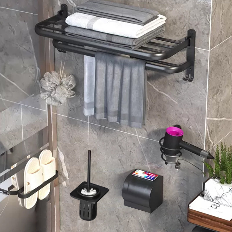 Modern Bathroom Hardware Set Matte Black Metal Bathroom Accessory Kit