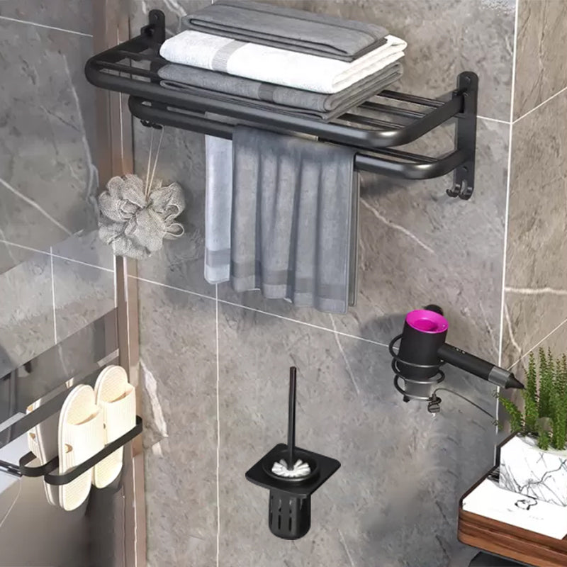 Modern Bathroom Hardware Set Matte Black Metal Bathroom Accessory Kit