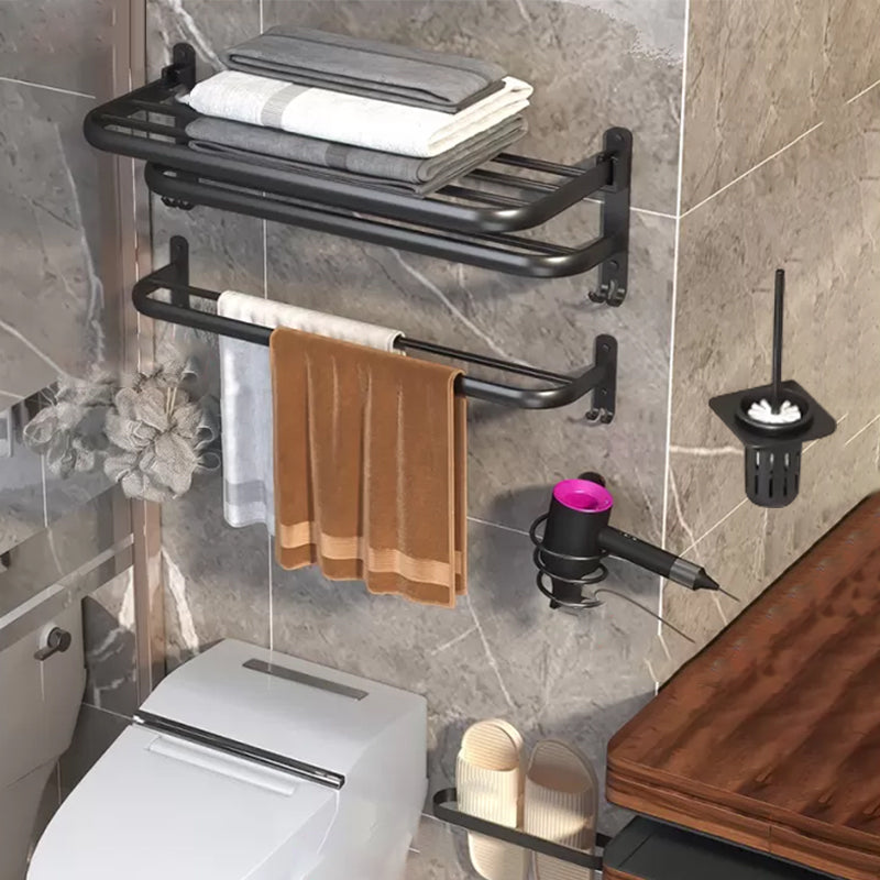 Modern Bathroom Hardware Set Matte Black Metal Bathroom Accessory Kit