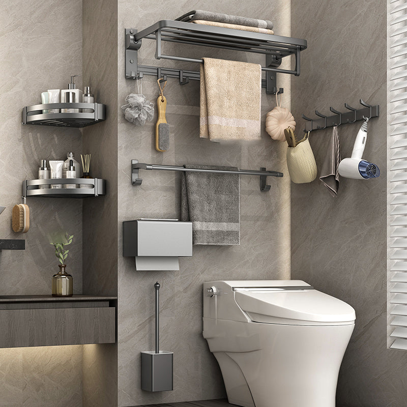 Modern Bathroom Hardware Set Grey Metal Bathroom Accessory Kit Anti-rust