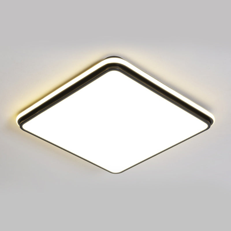 Geometric Flush Mount Fixture Contemporary Metal Flush Light in Black