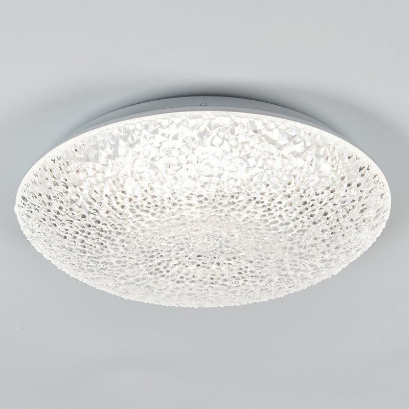 Circular Flush Mount Fixture Contemporary Crystal 1 Light Flush Light