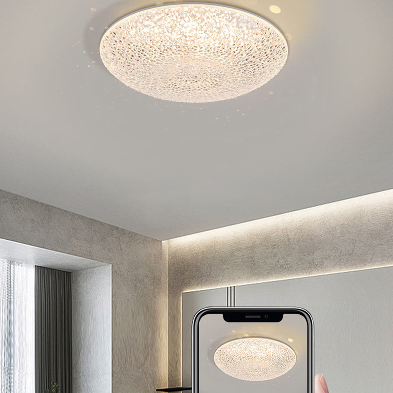 Circular Flush Mount Fixture Contemporary Crystal 1 Light Flush Light