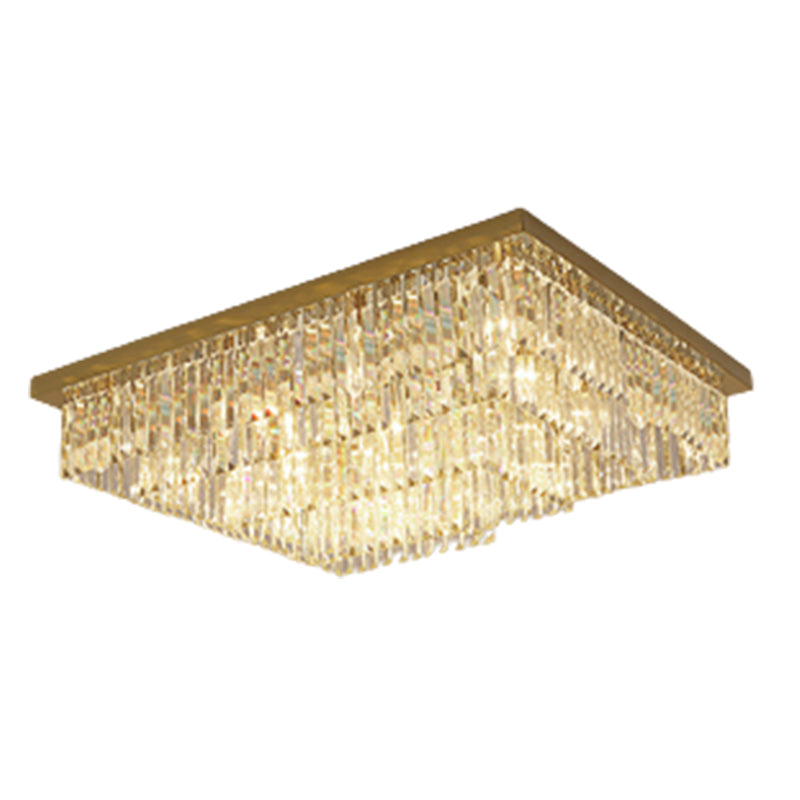 Geometric Flush Mount Fixture Modern Crystal Flush Light for Living Room