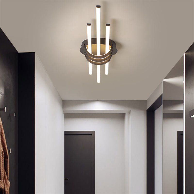 3-Lights Geometric Flush Mount Light Fixture Modern Metal Flush Light