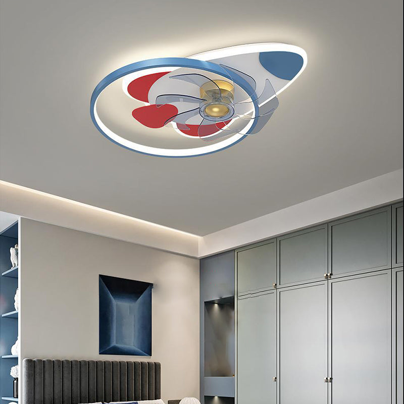 Modern Single Polished Ceiling Fan Lamp Unique Ceiling Fan Light for Dining Room