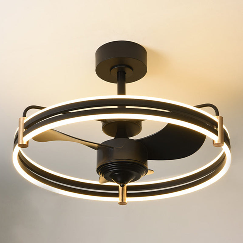 Modern Single Black/White Ceiling Fan Lamp Unique Ceiling Fan Light for Dining Room