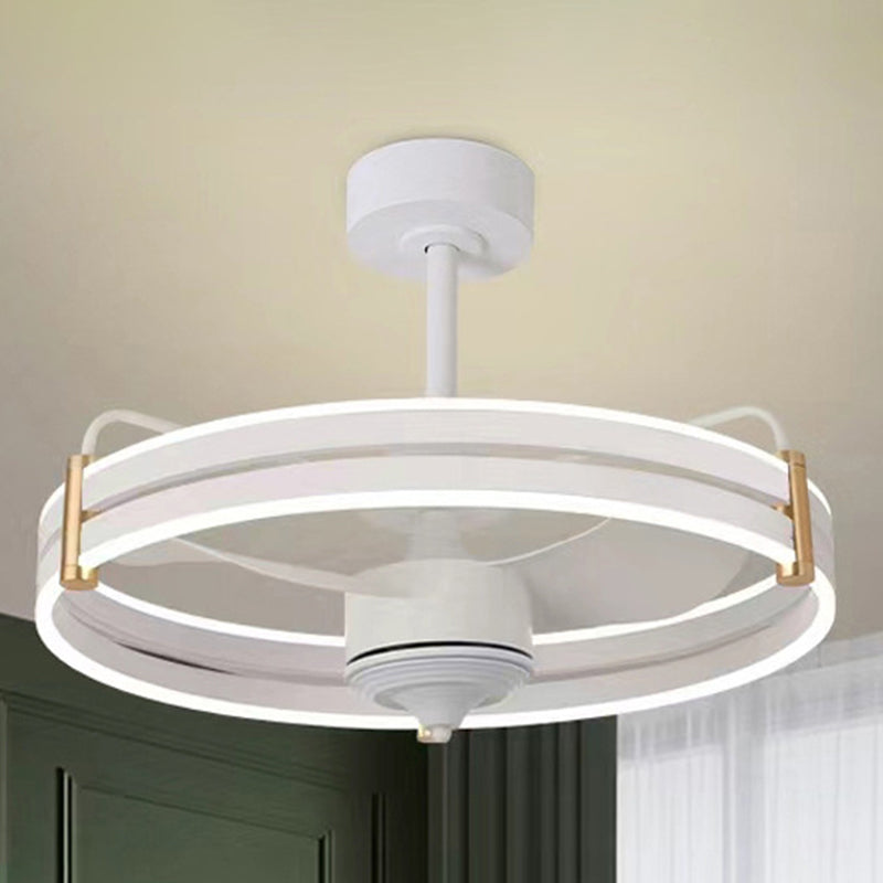 Modern Single Black/White Ceiling Fan Lamp Unique Ceiling Fan Light for Dining Room