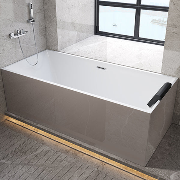 Rectangular Back to Wall Bathtub Antique Finish Soaking Modern Bath Tub