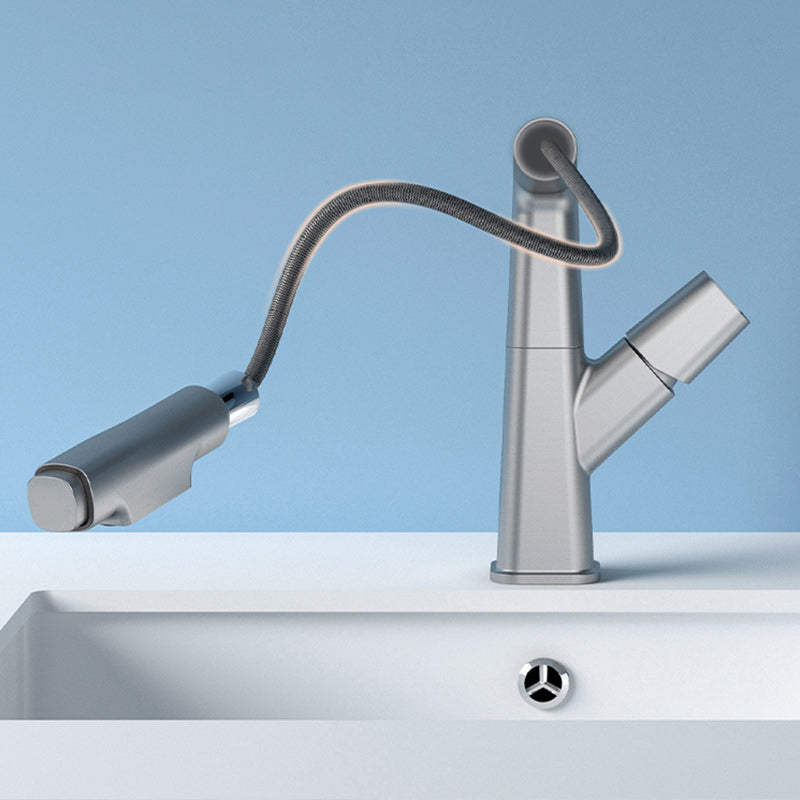 Modern Swivel Spout Vessel Faucet Centerset Bathroom Faucet with Knob Handle