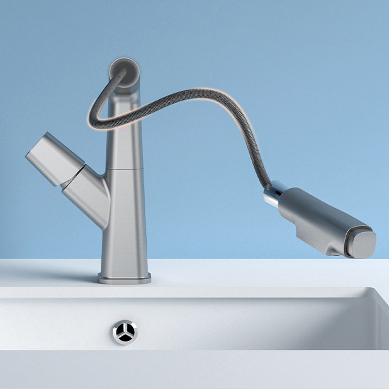 Modern Swivel Spout Vessel Faucet Centerset Bathroom Faucet with Knob Handle