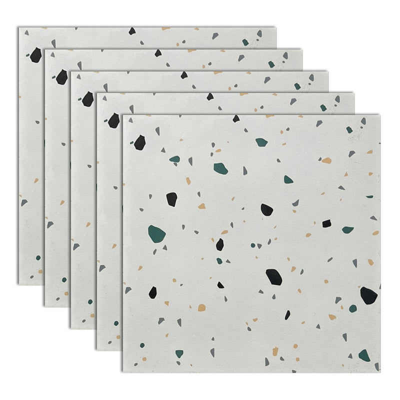 Modern Style Waterproof Floor Tile Straight Edge Square Terrazzo Effect Floor Tile