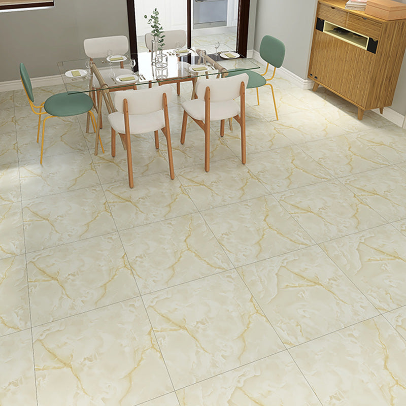 Home Vinyl Flooring Peel and Stick Marble Print Square PVC Flooring for Living Room