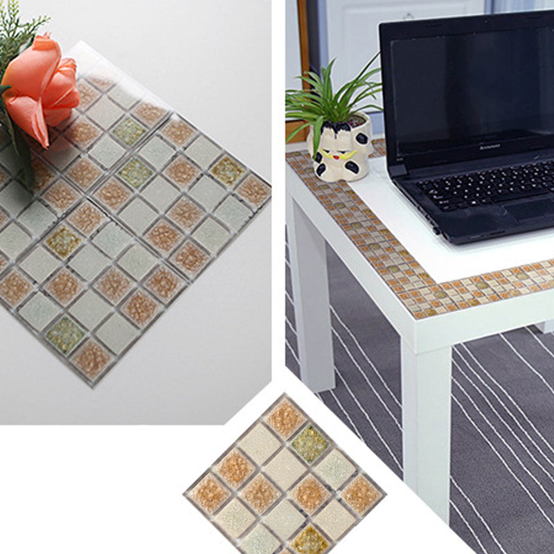 PVC Square Peel & Stick Mosaic Tile Multi-Color Backsplash & Wall Tile