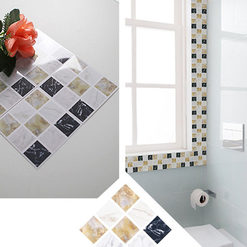 PVC Square Peel & Stick Mosaic Tile Multi-Color Backsplash & Wall Tile